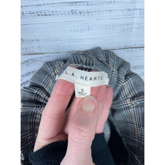 LA Hearts Gray Plaid Pleated Mini Skirt Small Academia School Girl Goth Punk - Picture 5 of 6